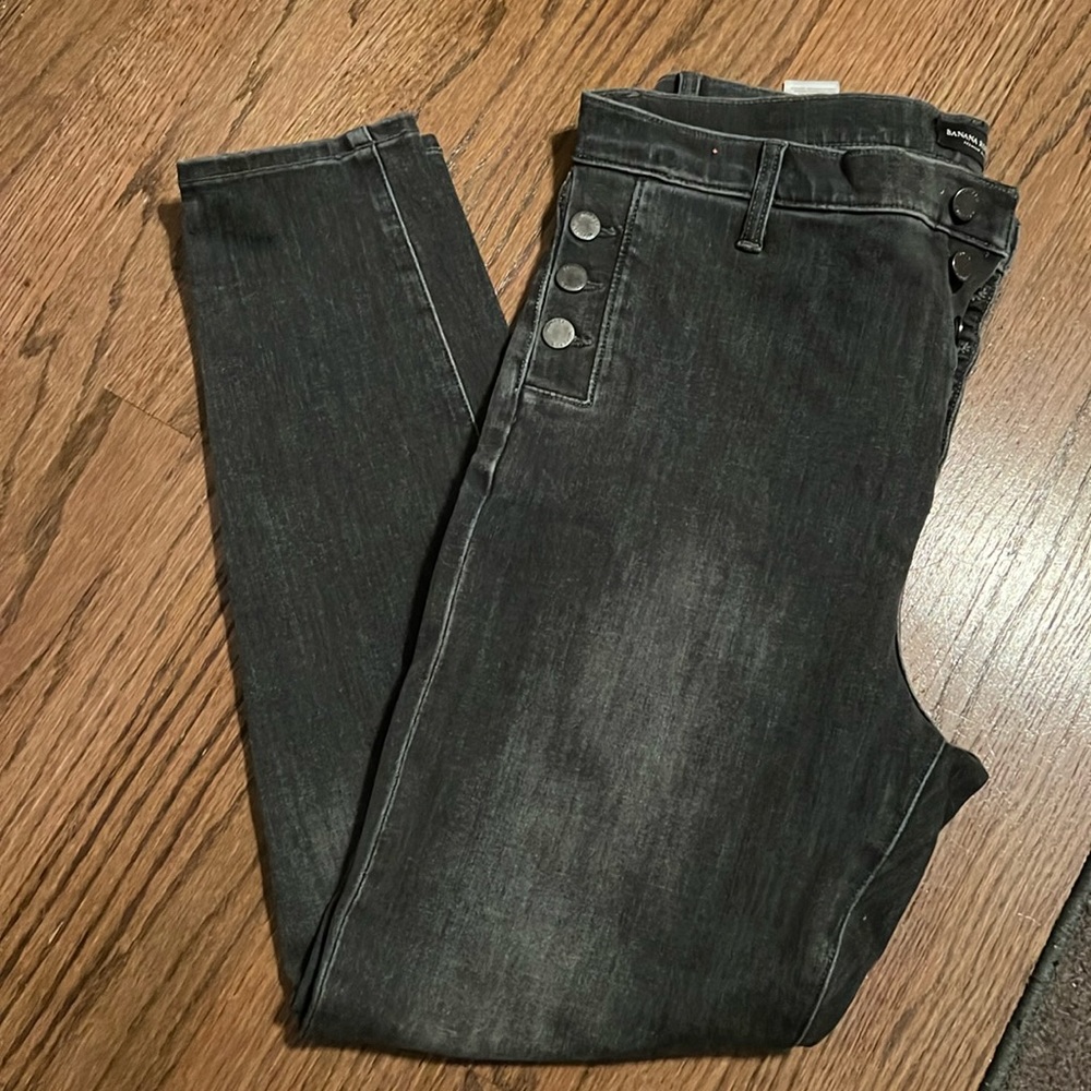 Banana Republic High Rise Button Skinny